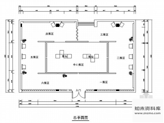 施工图197㎡艺术展厅室内装修图