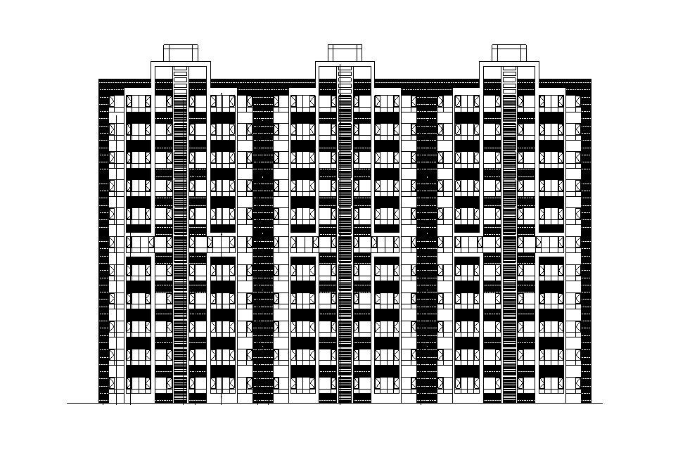 [宁夏]九层一梯三户塔式剪力墙住宅建筑施工图（含全专...