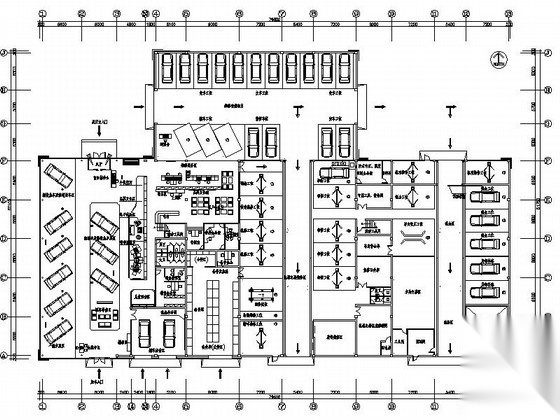 雪铁龙汽车精装服务展销网点室内装饰施工图