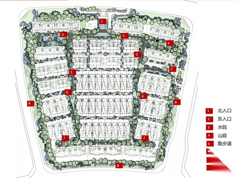 [北京]高档别墅区地块景观施工图