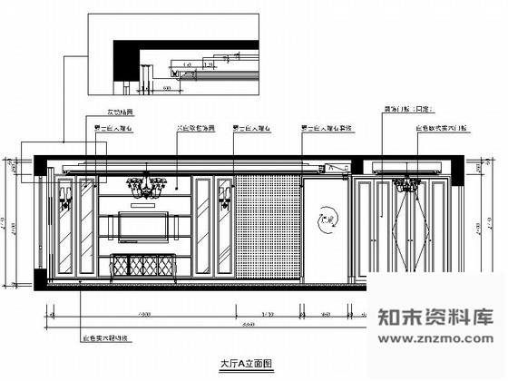 图块/节点温州某简约四居室客厅立面图