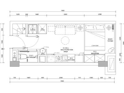 [贵州]30㎡二层日式loft公寓样板间施工图