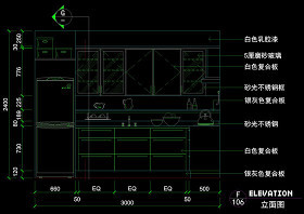 室内厨房剖面cad图块
