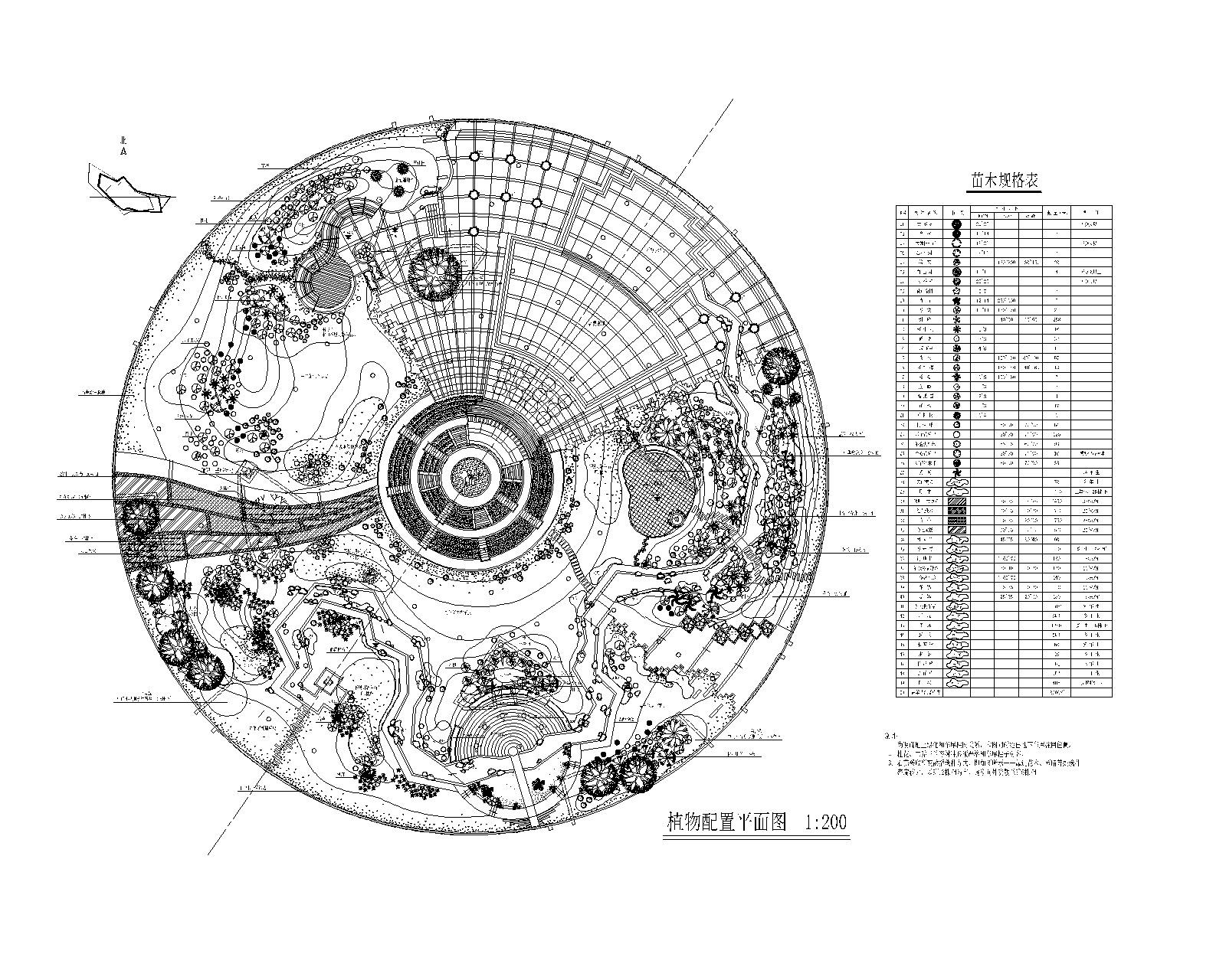 景观绿化配置CAD平面图 局部景观