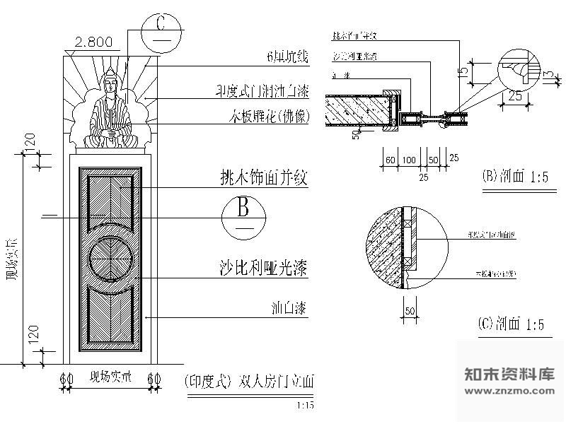 图块/节点SPA房门详图印度式 通用节点