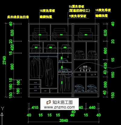 施工图节点，衣柜施工大全