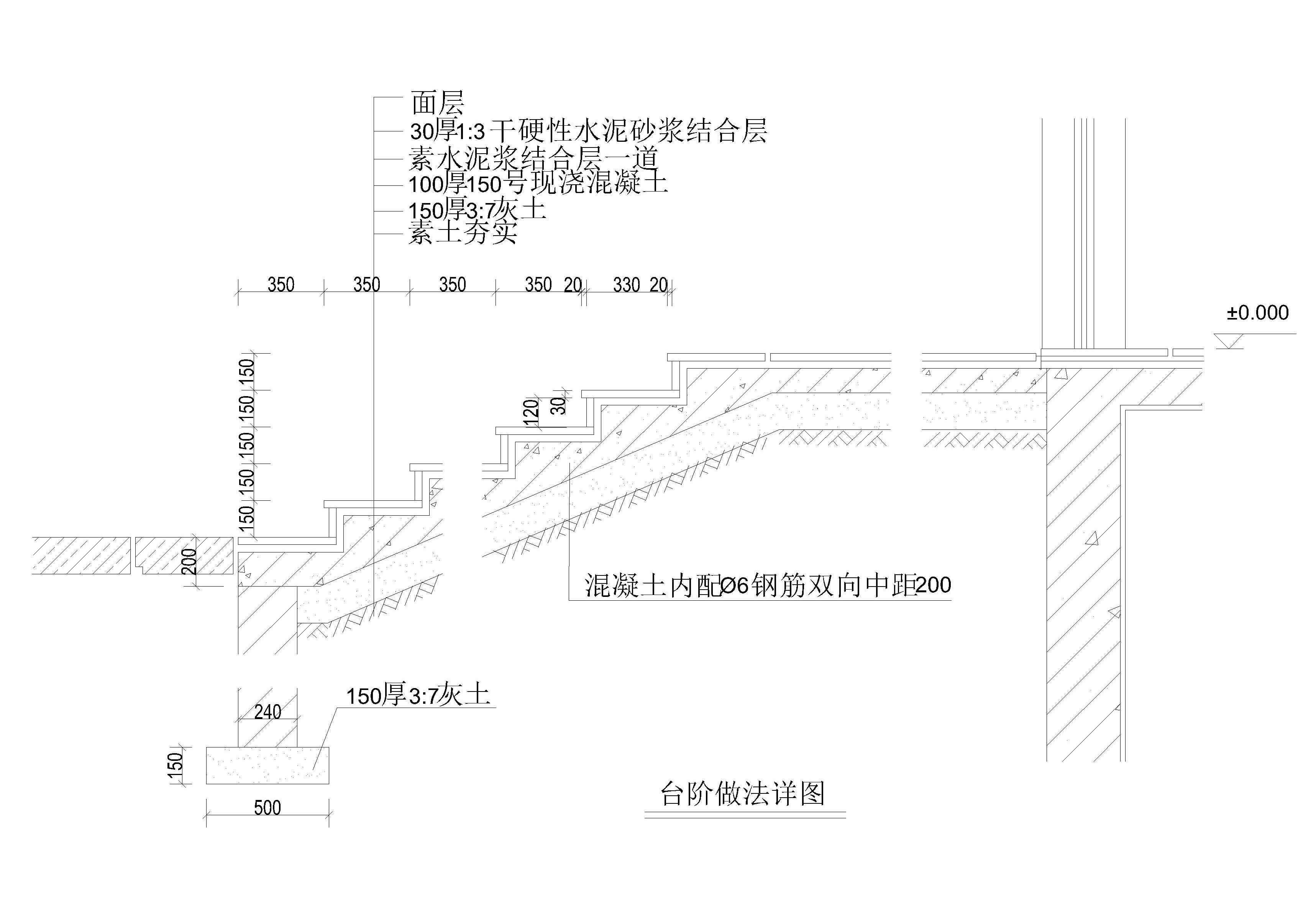 6套台阶踏步节点详图（CAD）