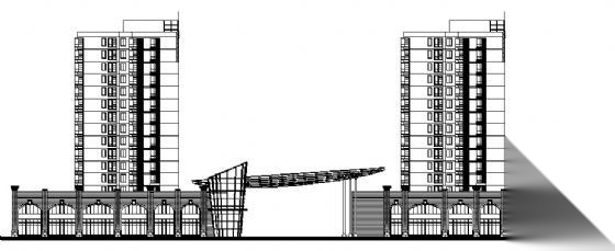 南阳市某十六层商住楼建筑方案图