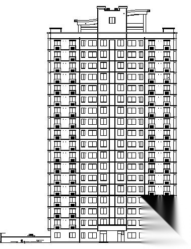 某沿河高层住宅楼群建筑结构图