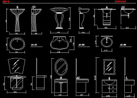 cad卫生间洗手盆