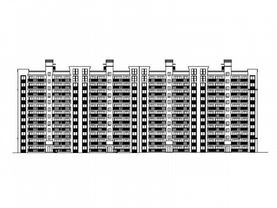 [长沙]某学府住宅小区十一层南梯板式住宅建筑施工图（含...