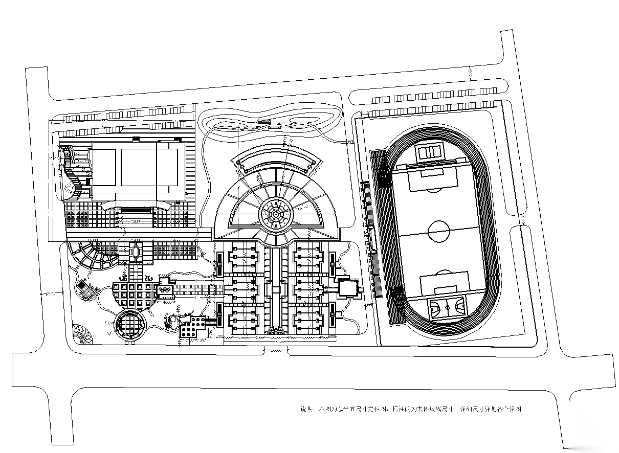 [河南]遂平奥林匹克体育公园景观CAD施工图（含设计说明...