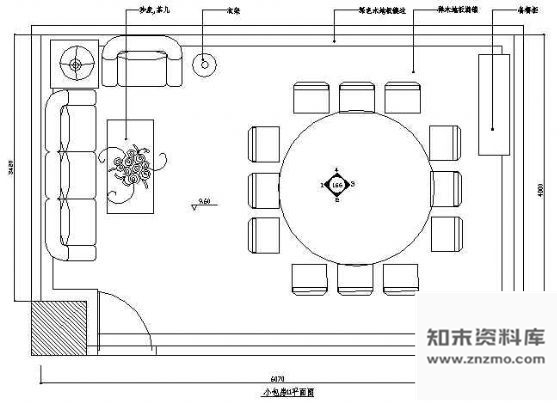 图块/节点餐厅包房平面布置图1