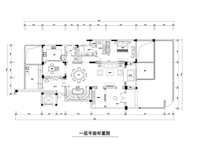 500平米美式新古典风格跃层公寓装修施工图