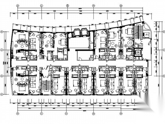 [广东]繁荣中心地带高层商务酒店客房室内装修施工图