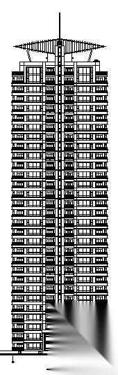 浦东某花园小区二期5号楼建筑初步图