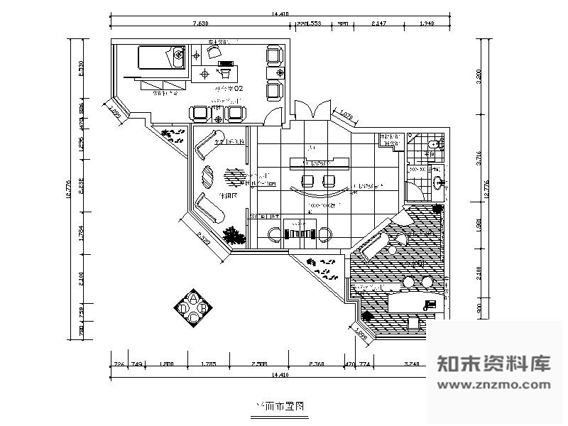 施工图南京某装饰公司办公空间装修图