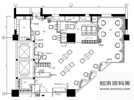 施工图尖端时尚流线型美发店室内施工图含高清效果图