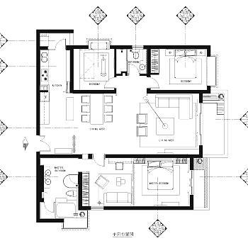 深圳福田云顶翠峰岑先生私宅CAD施工图套图，别墅CAD建筑图纸下载