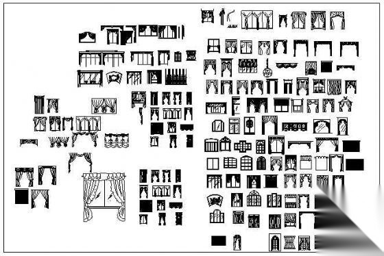 常用CAD图块-窗帘类