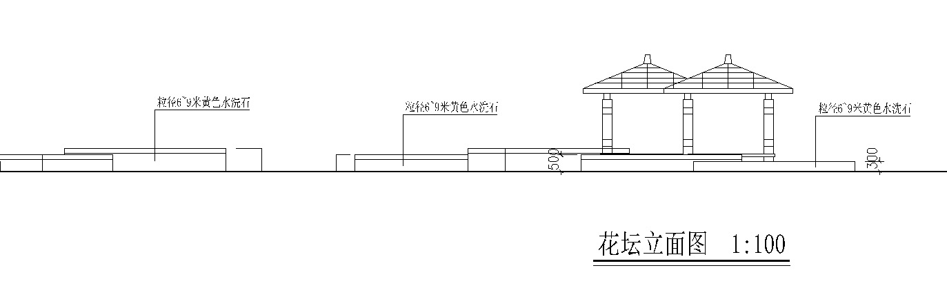 方形花坛CAD施工图 景观小品