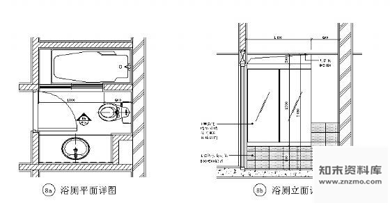 图块/节点浴厕平，立面详图