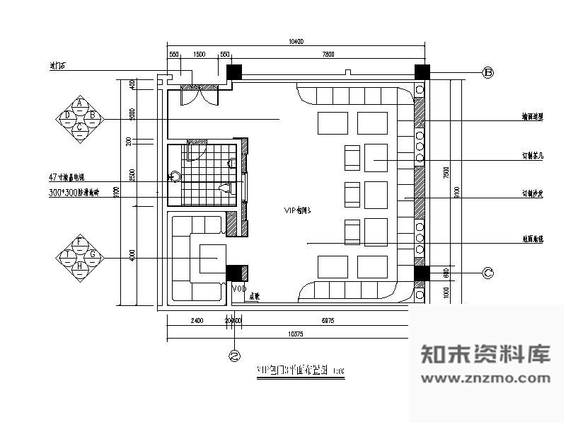 图块/节点夜总会KTV包间平面Ⅲ