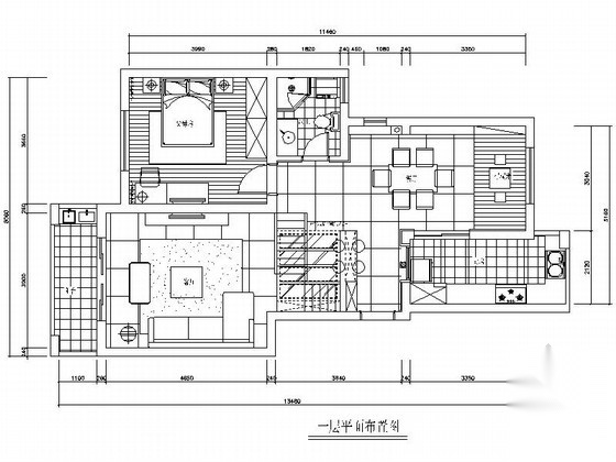 [常熟]精品典型现代风格复式样板间CAD装修施工图（含高... 平层