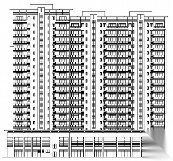 [江西]某小区十八层商住楼建筑施工图（2栋）