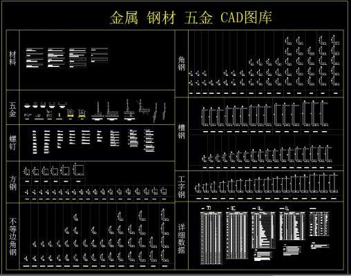 金属 钢材 五金 CAD图库