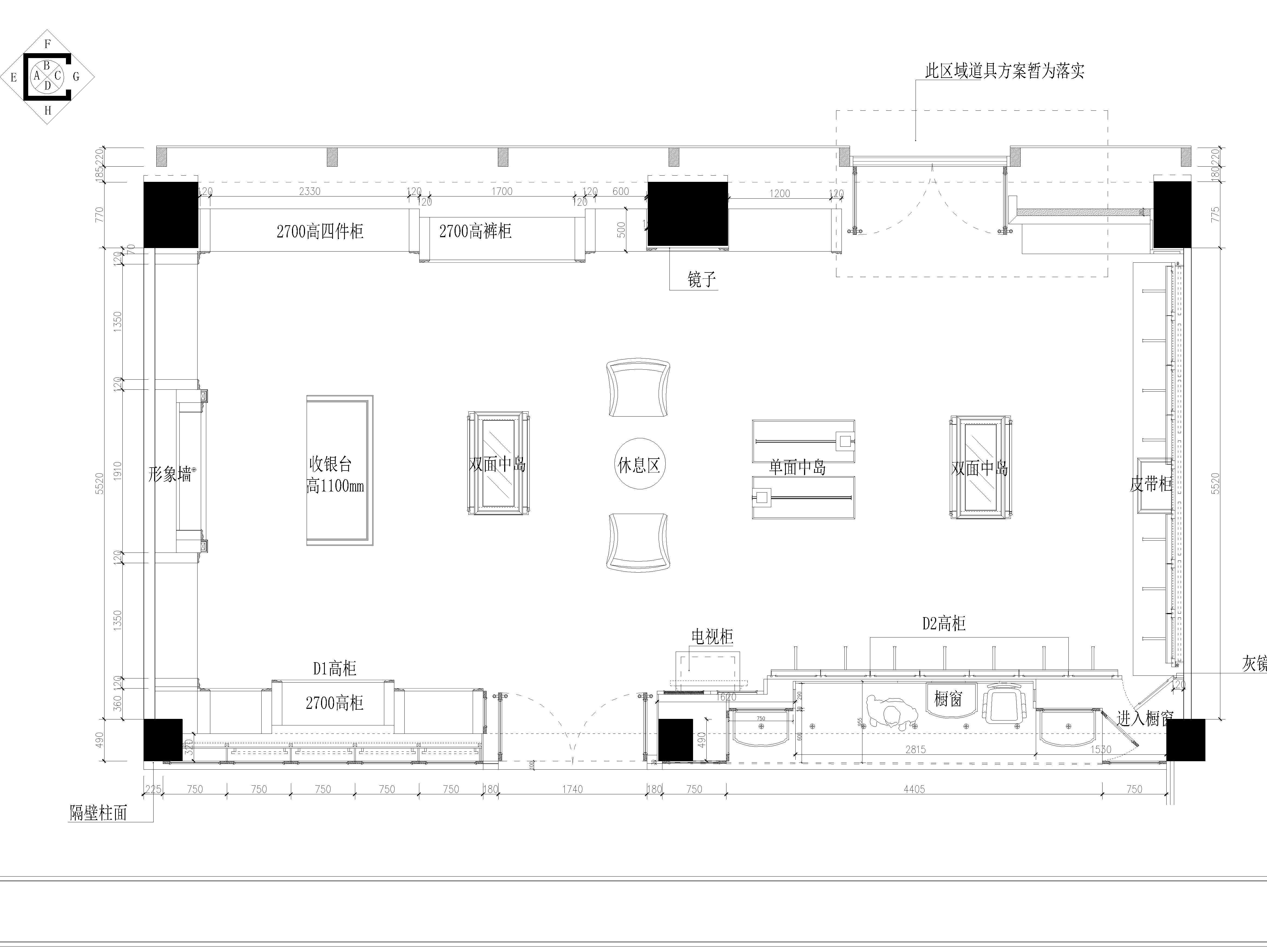 90方男装店服装店施工图