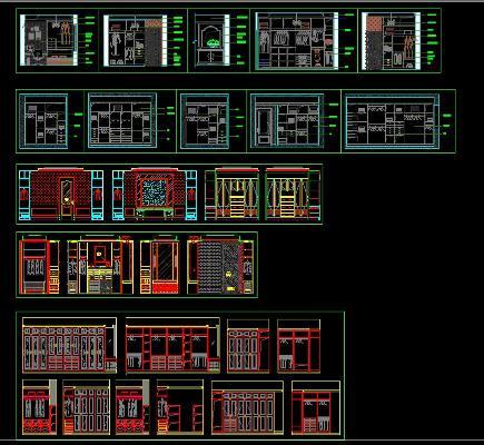 衣帽柜衣柜鞋柜衣帽间CAD节点大样