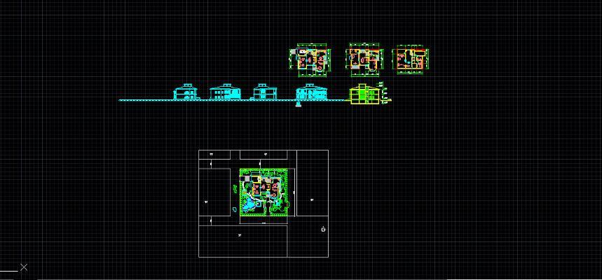 现代别墅大宅农村自建房建筑CAD施工图 含效果图