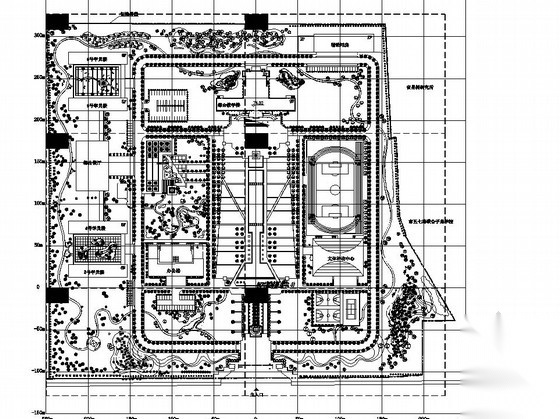 校园周边环境园林绿化植物配置施工图