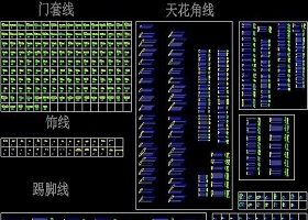 CAD实木线条踢脚线水刀图库雕花图库