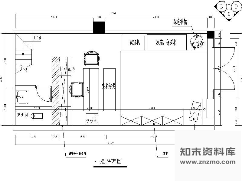 施工图某茶叶专卖店装修图