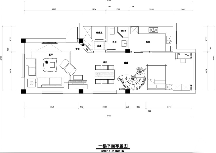 [深圳]欧式住宅室内空间设计施工图（含效果图） 平层