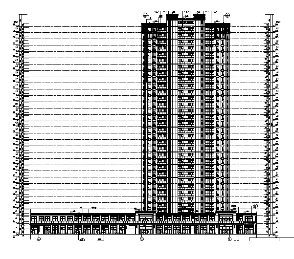 [河北]多栋楼超高层住宅及商业建筑施工图（含全专业）