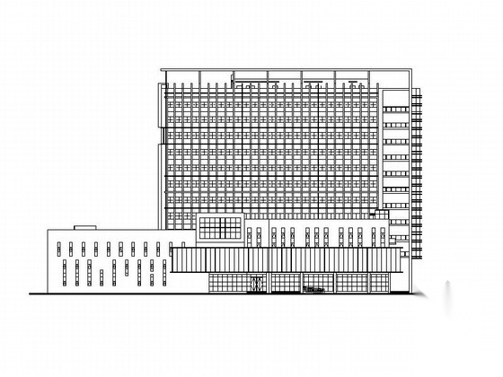 [广东]九层现代风格文化宫建筑施工图