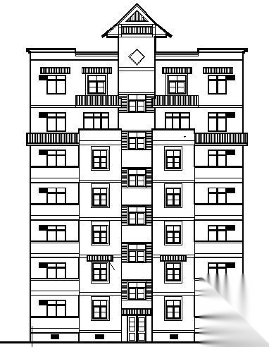 天奇花园小区F区住宅楼建筑方案图