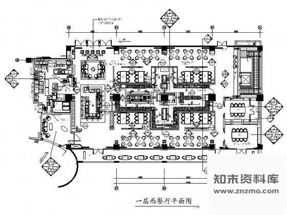 施工图深圳品牌酒店法国西餐厅室内设计施工图