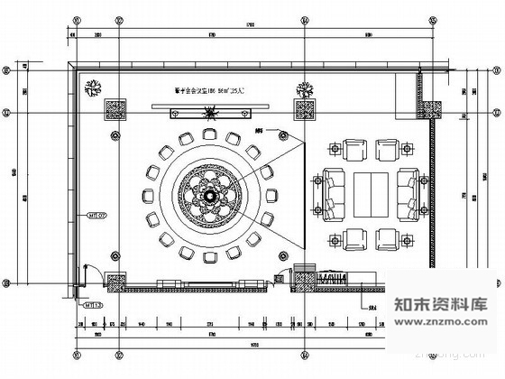 施工图现代办公楼董事会会议室装修图含效果