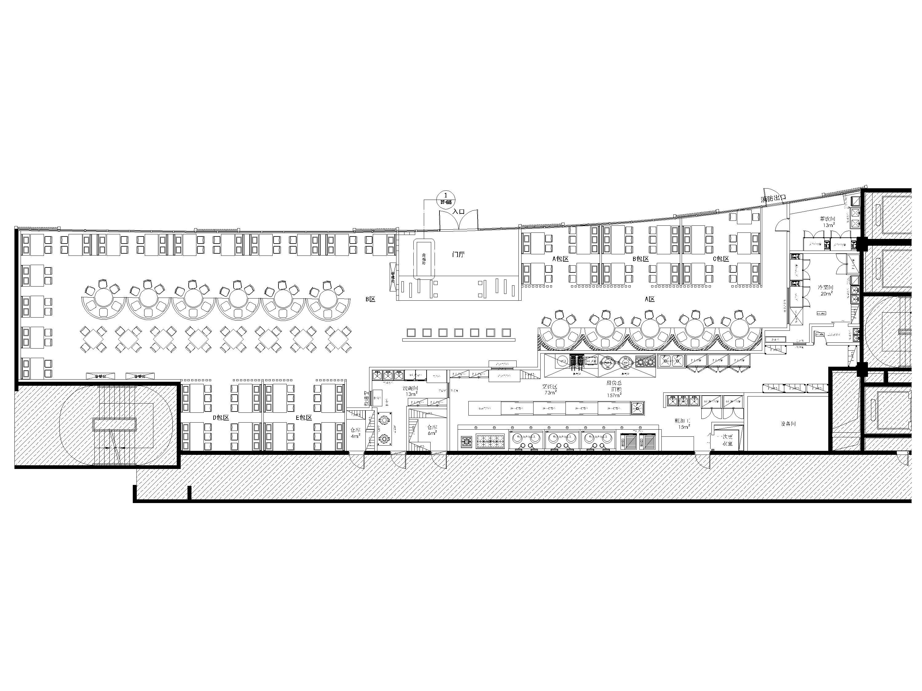 ​[上海]国展中心550㎡兴鸿餐厅设计施工图