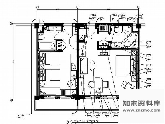 施工图民族饭店S7型客房装修图