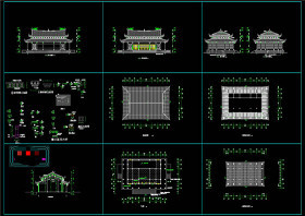 殿阁方案设计CAD景观图纸