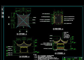 亭子剖面cad图纸