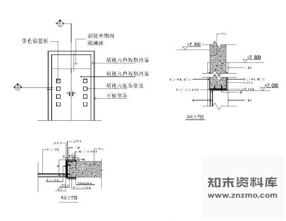 双扇木门详图 通用节点