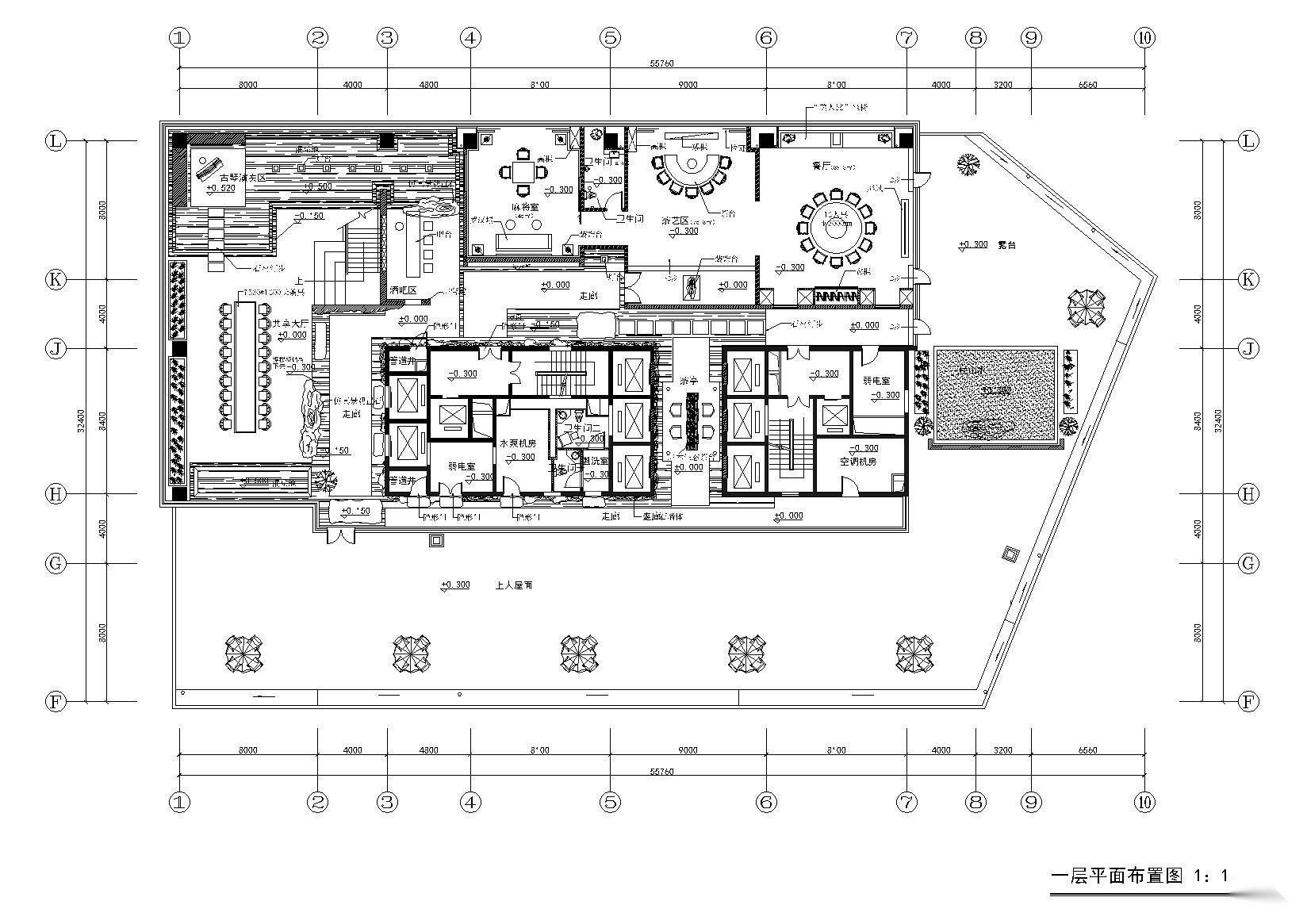 [内蒙古]禅意茶会所装饰设计施工图+效果图