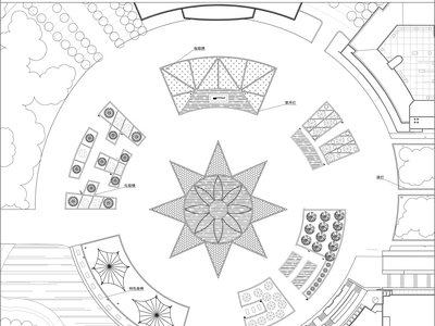 [湖南]城市学院图书馆前坪圆形广场规划方案设计