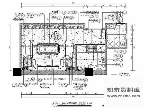 施工图某夜总会八号包间室内装修图